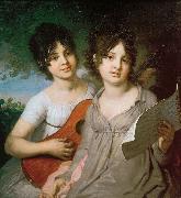 Portrait of the Sisters Princess Anna Gavriilovna Gagarina and Princess Varvara Gavriilovna Gagarina